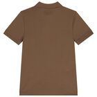 Boys Brown Logo Polo Shirt, 2, hi-res