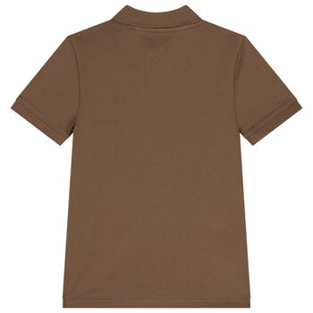 Boys Brown Logo Polo Shirt
