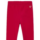 Girls Red Logo Leggings, 3, hi-res