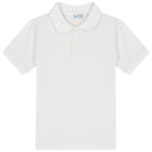 Boys White Logo Polo Shirt, 1, hi-res