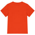 Girls Orange Floral Logo T-Shirt, 2, hi-res