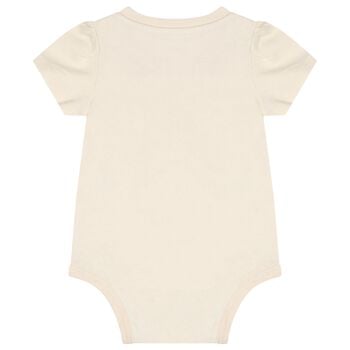 Baby Girls Beige Patchwork Bear Bodysuit