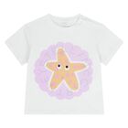 Younger Girls White Star Logo T-Shirt, 1, hi-res