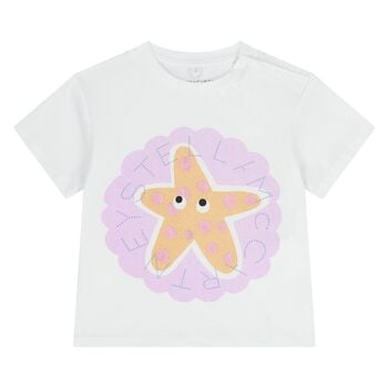 Younger Girls White Star Logo T-Shirt