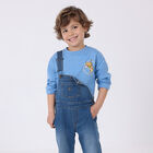 Boys Blue Pizza Long Sleeve Top, 1, hi-res