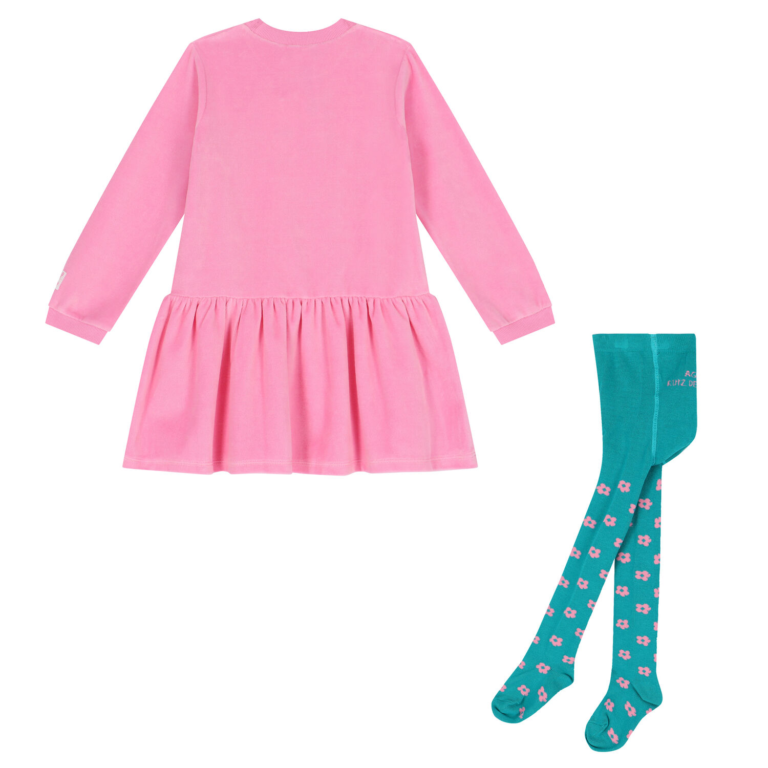 Girls Pink & Green Dress Set, 1, hi-res