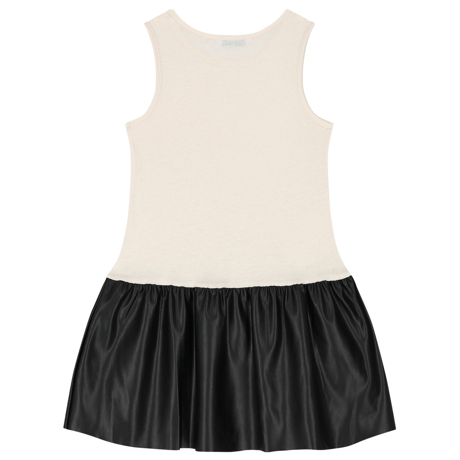 Girls Beige & Black Heart Dress Set, 1, hi-res