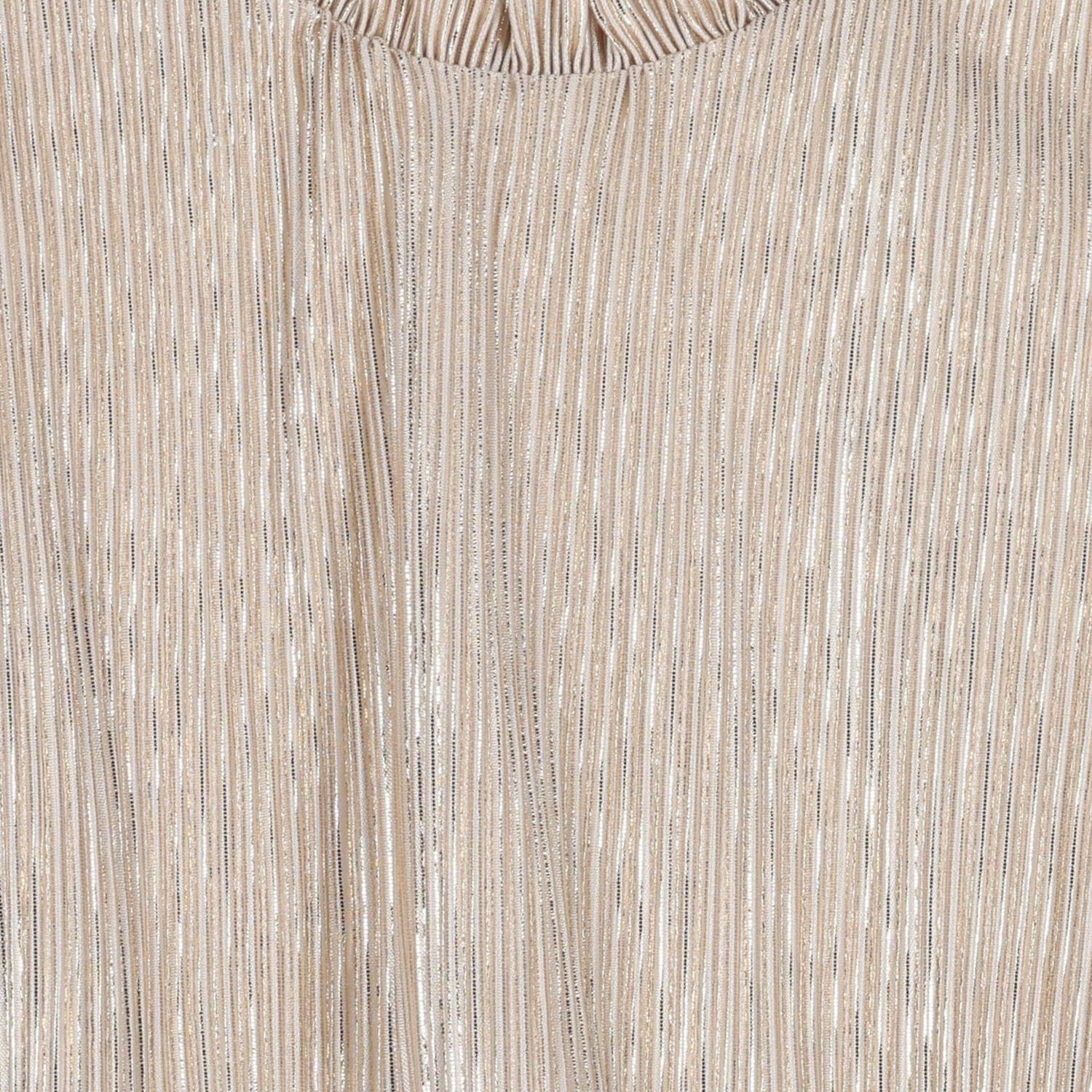 Girls Gold Plissé Skirt Set, 1, hi-res