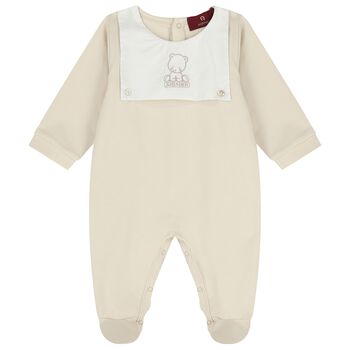 Beige & White Teddy Bear Babygrow 