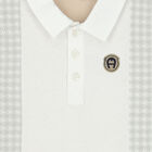 Boys White & Beige Logo Polo Shirt, 1, hi-res