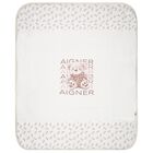White & Beige Teddy Bear Logo Baby Blanket , 1, hi-res
