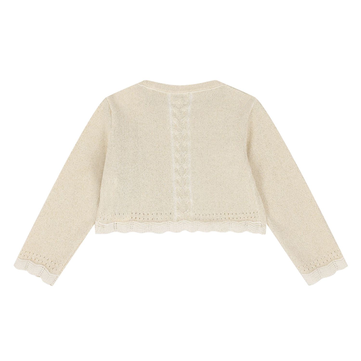 Younger Girls Gold Knitted Cardigan, 1, hi-res
