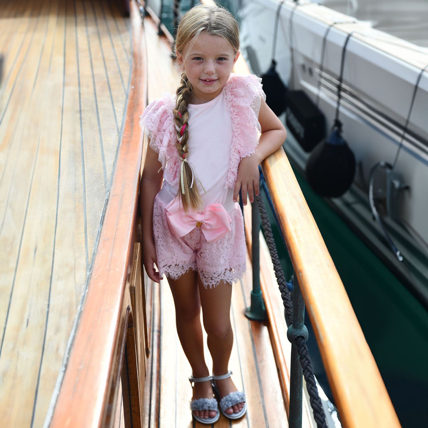 Girls Pink Ruffled Top, 1, hi-res