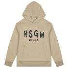 Beige & Black Logo Hooded Top, 4, hi-res