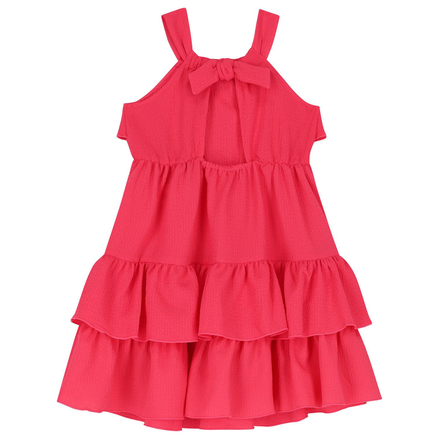 Girls Pink Tiered Dress, 1, hi-res