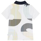 Boys White Logo Polo Shirt, 1, hi-res