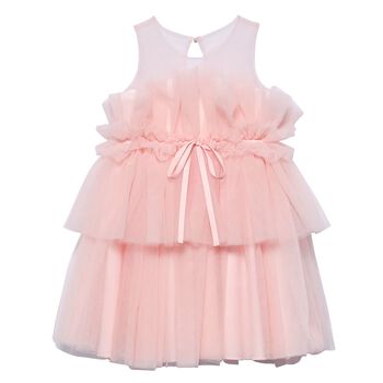 Girls Pink Ruffle Tulle Dress