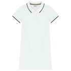 Girls White Logo Polo Dress, 2, hi-res
