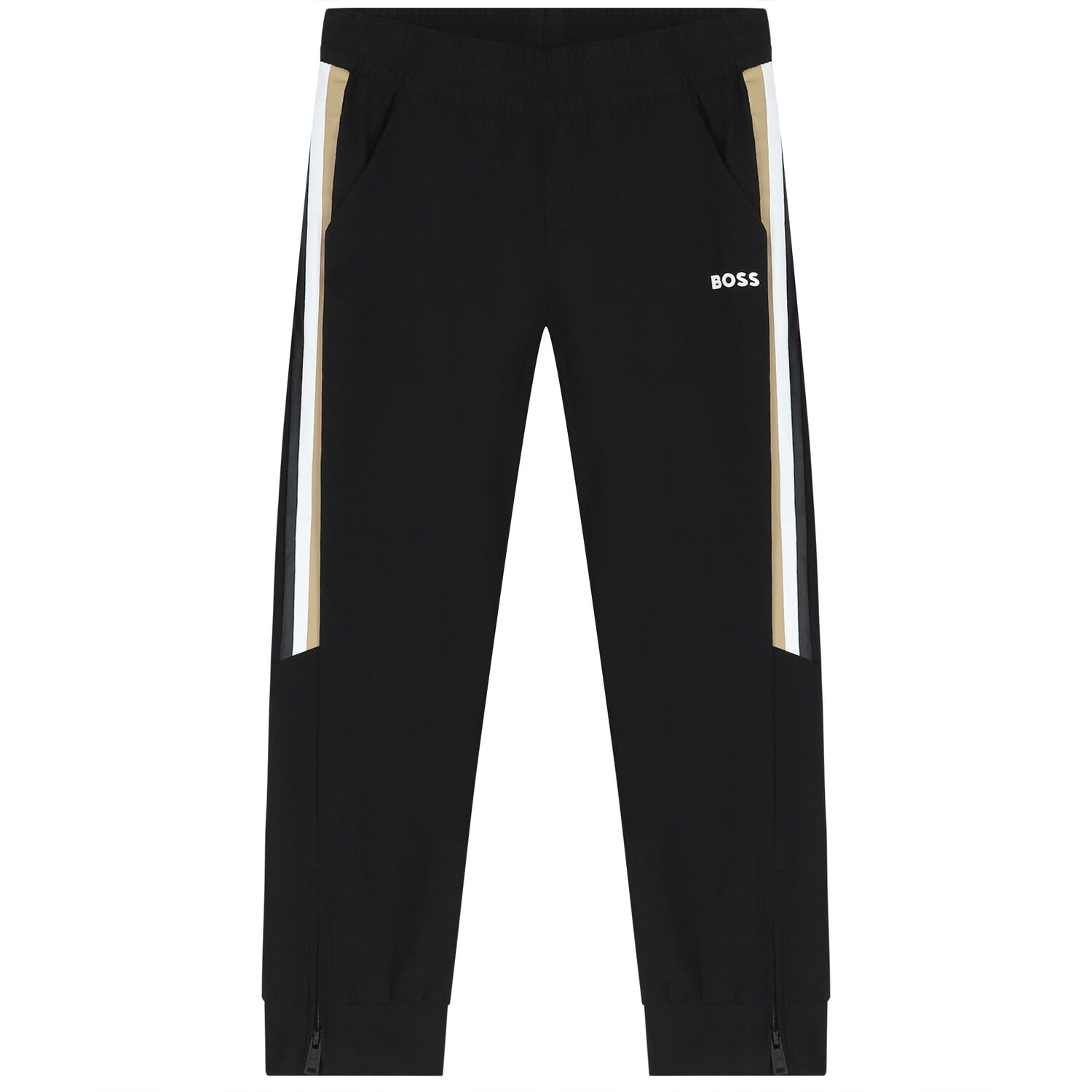 Boys Black Logo Tracksuit, 1, hi-res
