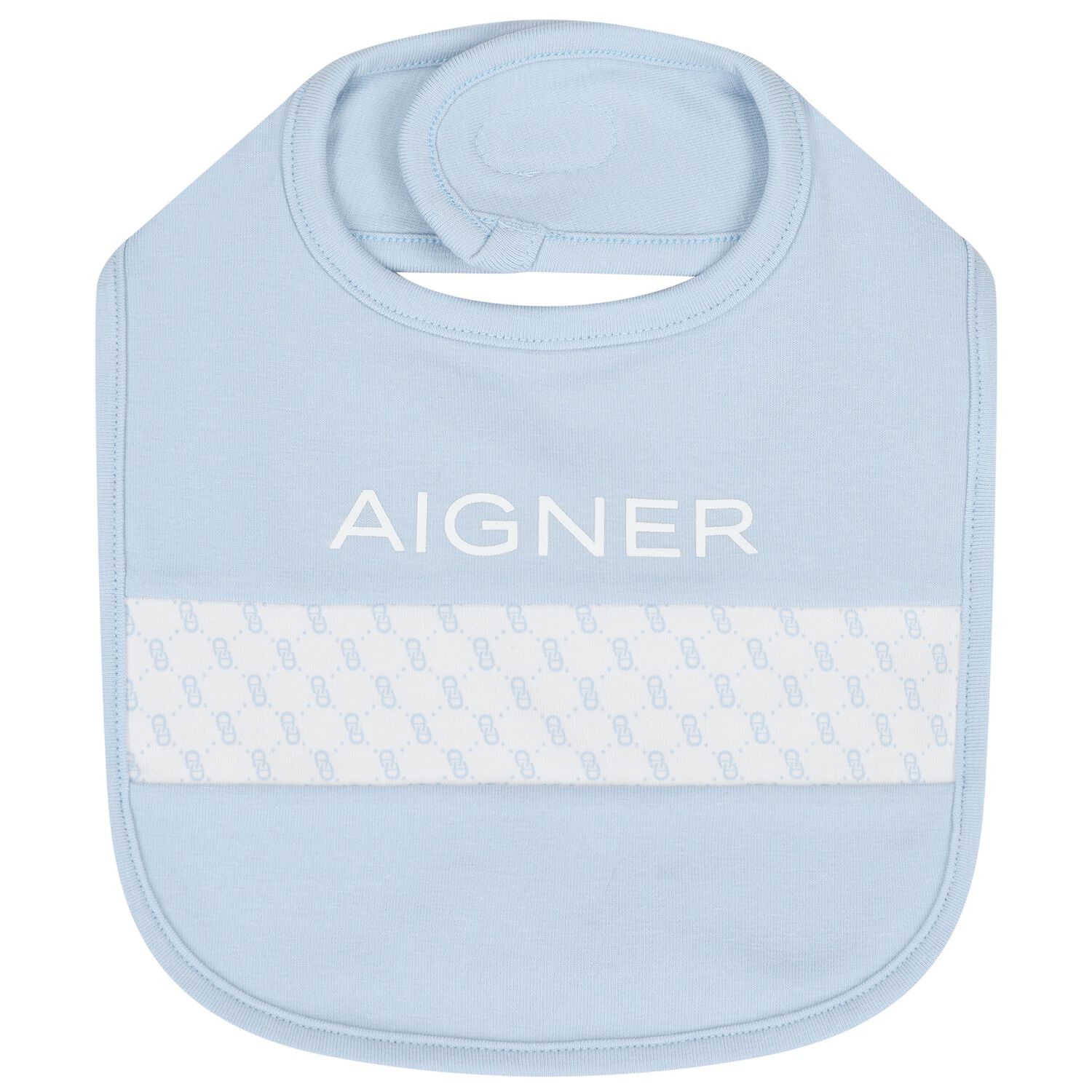 Baby Boys Blue & White Logo Bib, 2, hi-res