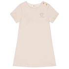 Girls Beige Medusa Logo Dress, 1, hi-res