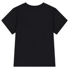 Girls Black Teddy Bear Logo T-Shirt, 4, hi-res