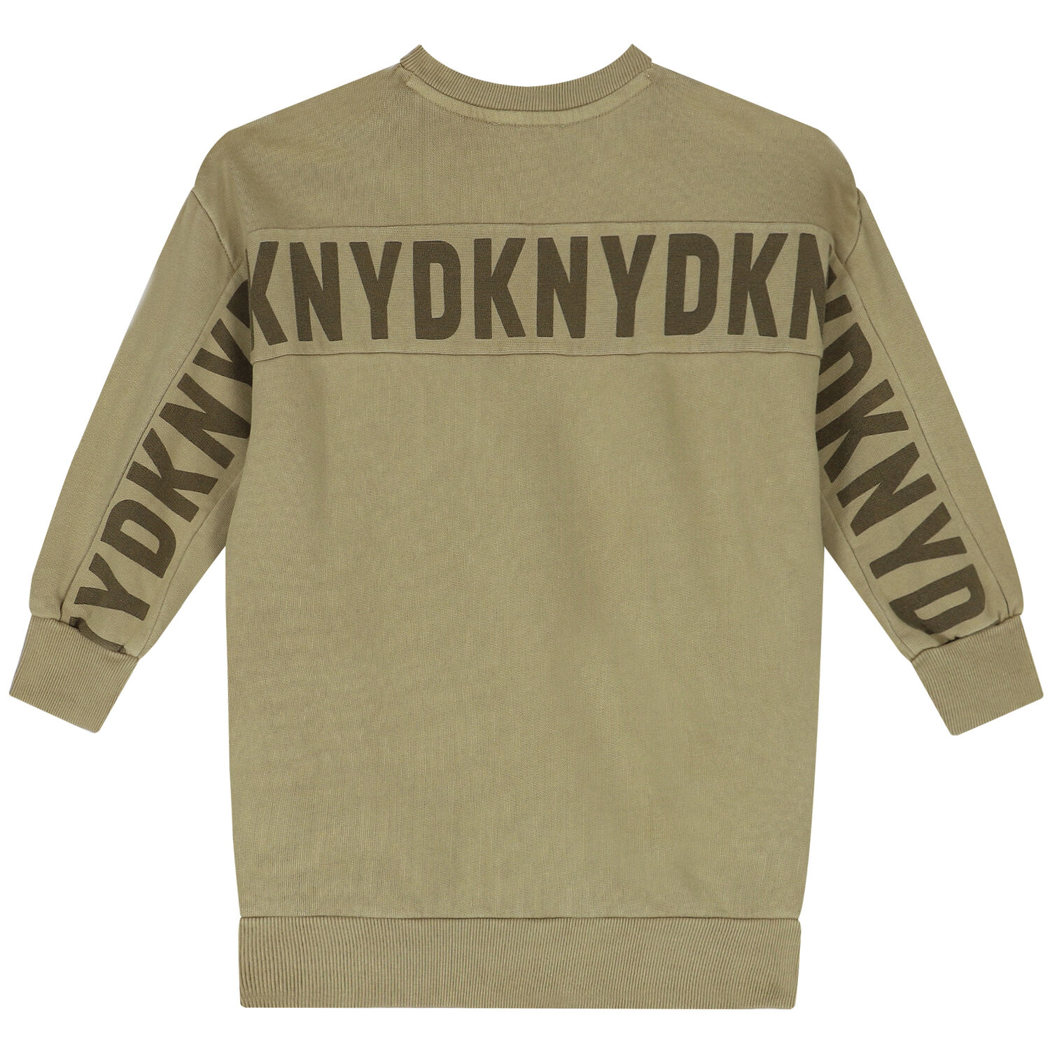 Girls Green Logo Sweatshirt Dress, 2, hi-res