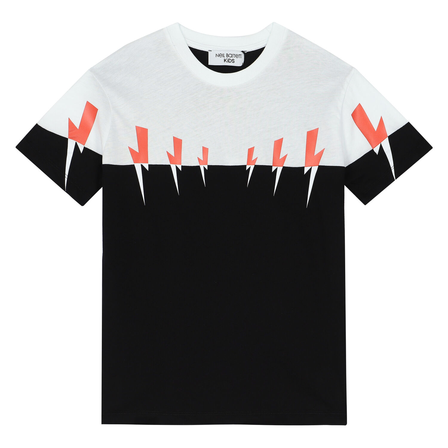 Boys White, Black & Red Thunderbolt T-Shirt, 1, hi-res image number null