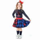 Baby Girls Blue & Red Tartan Skirt, 1, hi-res