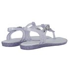 Girls White Glitter Solar Sandals, 1, hi-res