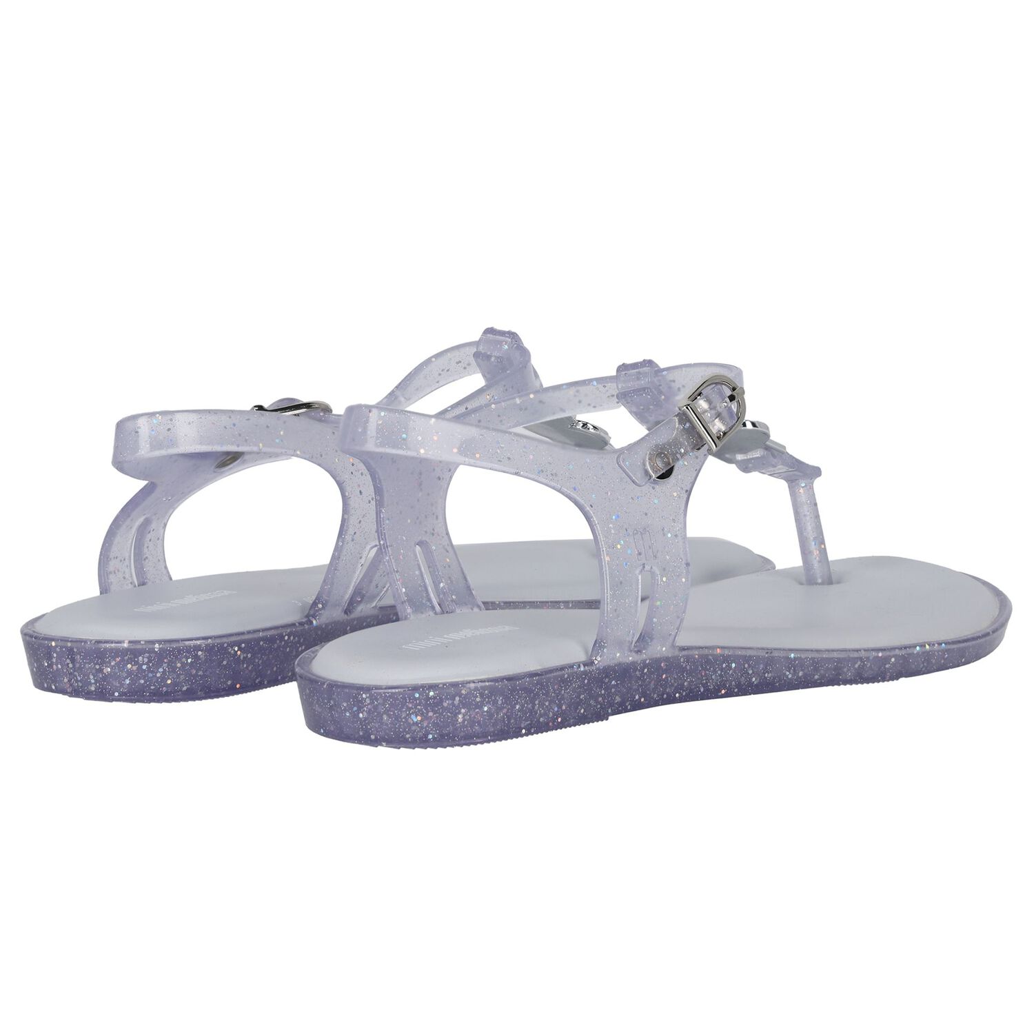 Girls White Glitter Solar Sandals, 1, hi-res image number null