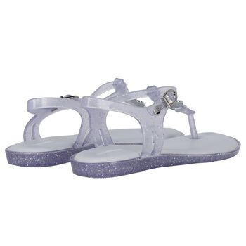 Girls White Glitter Solar Sandals