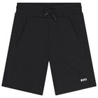 Boys White & Black Logo Shorts Set, 1, hi-res