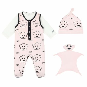Baby Girls Pink Babygrow Gift Set