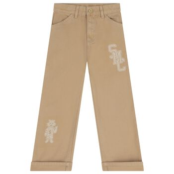 Boys Beige Tiger Trousers