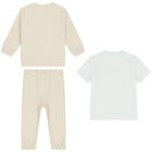 Beige & White 3-Piece Tracksuit Gift Set, 2, hi-res
