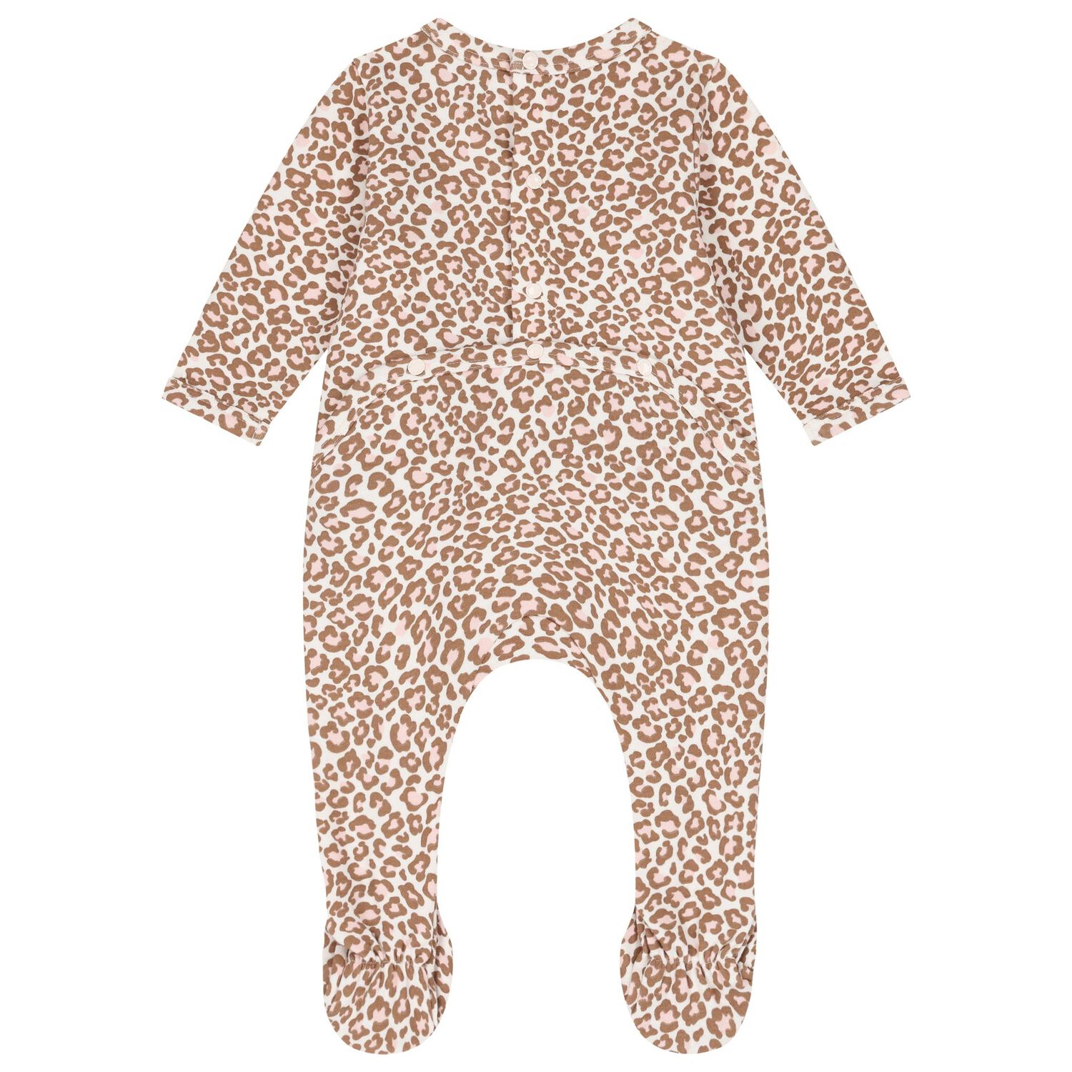 Baby Girls Beige Logo Babygrow, 1, hi-res