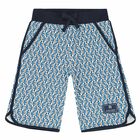 Boys White & Blue Logo Shorts, 1, hi-res