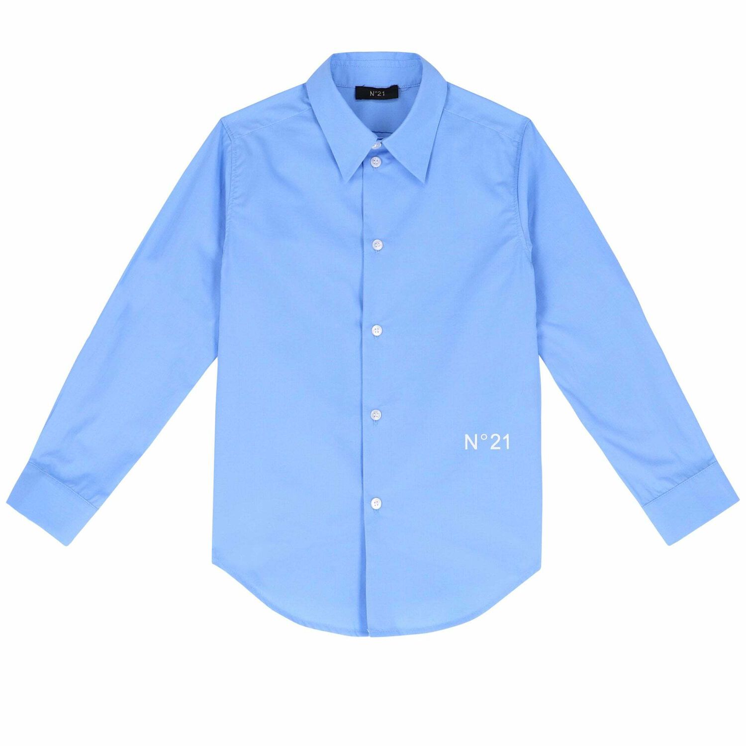 Boys Blue Cotton Shirt, 1, hi-res