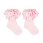 Baby Girls Pink Ruffled Socks, 2, hi-res