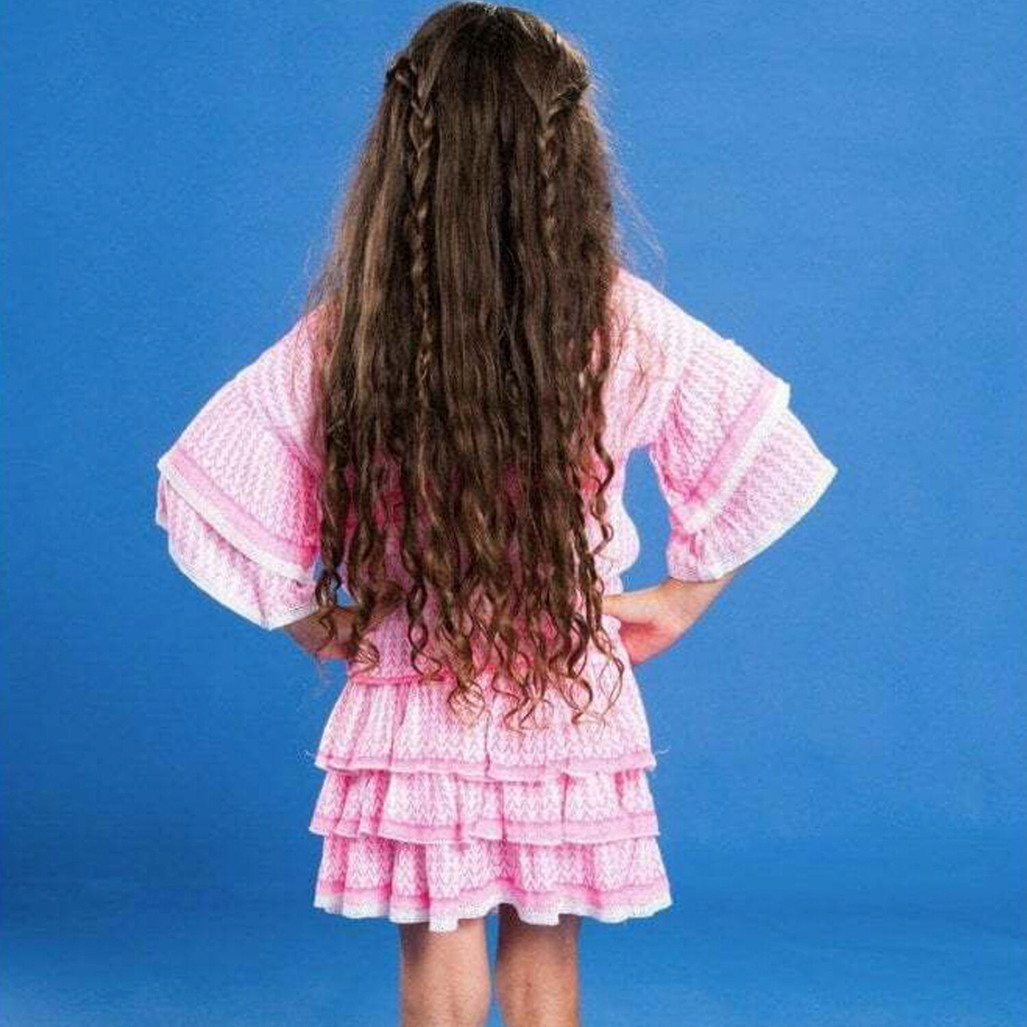 Girls Pink Ruffle Layered Skirt, 1, hi-res image number null