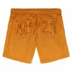 Boys Orange Logo Swim Shorts, 1, hi-res