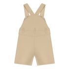 Baby Boys Beige & White Logo Dungaree Set, 2, hi-res