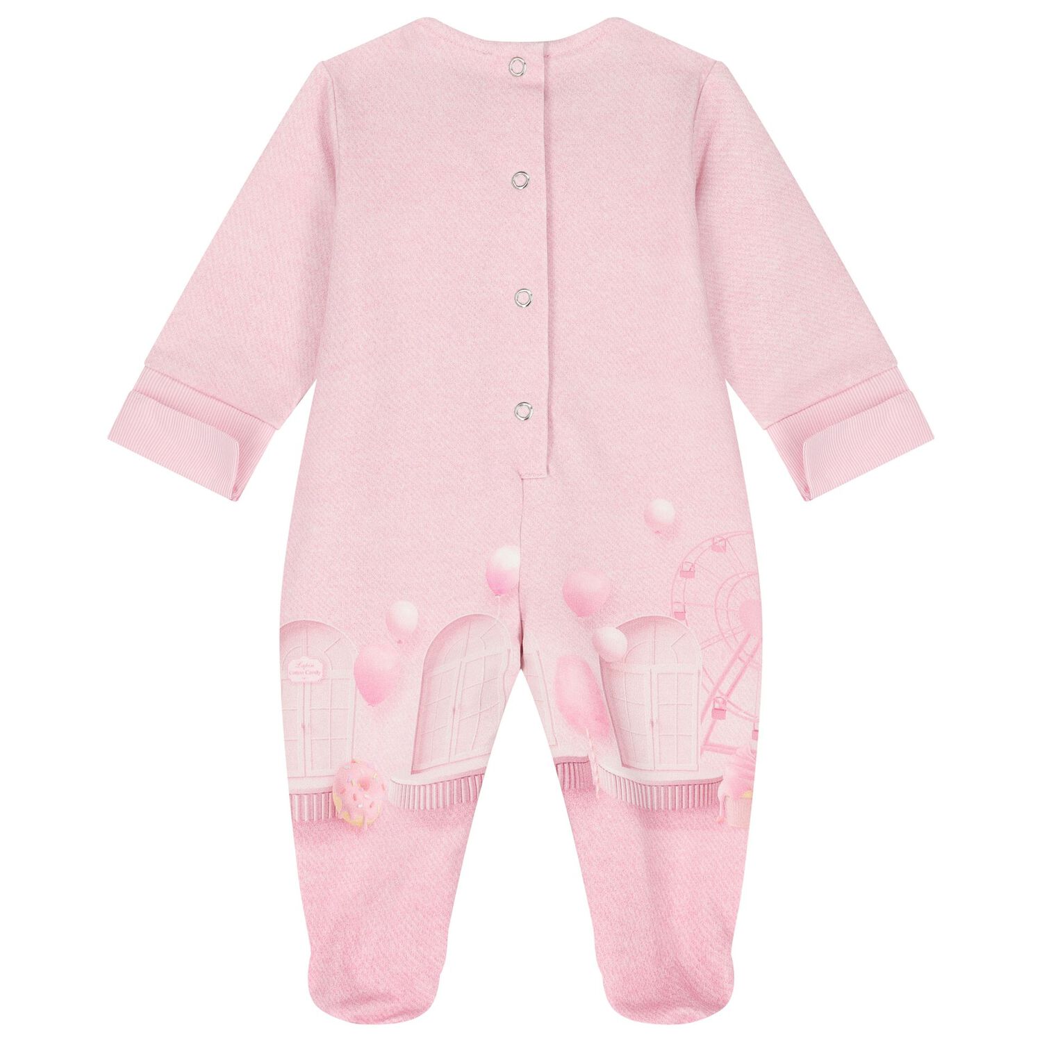 Baby Girls Pink Bow Babygrow, 1, hi-res