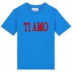 Girls Blue Embroidered Jersey T-Shirt, 1, hi-res