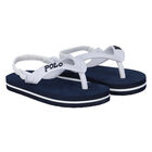 Baby Boys Navy Logo Flip Flops, 1, hi-res