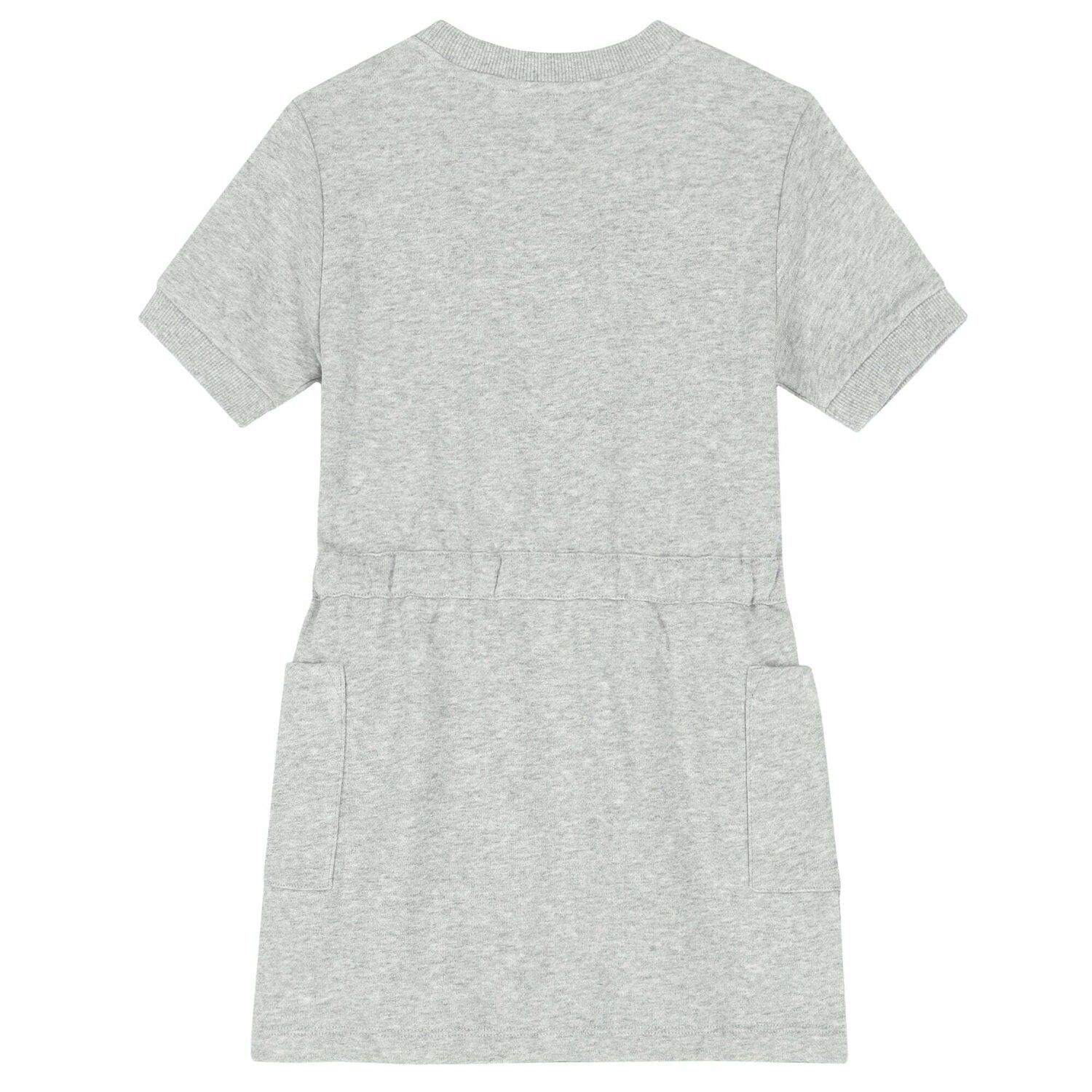 Girls Grey Logo Dress, 1, hi-res