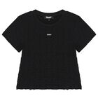 Girls Black Logo T-Shirt, 1, hi-res