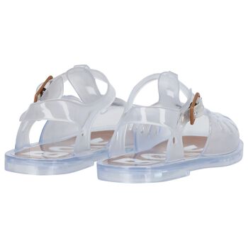 Girls Transparent Logo Jelly Sandals