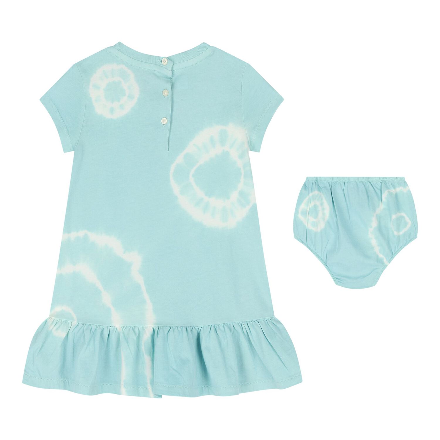 Baby Girls Blue Teddy Bear Dress Set, 1, hi-res